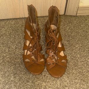 Forever 21 Tan Lace-Up Women's Boots